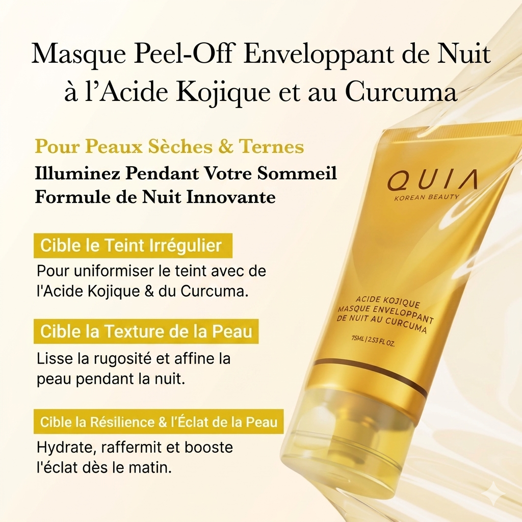 MASQUE ENVELOPPANT DE CURCUME À L'ACIDE KOJIQUE